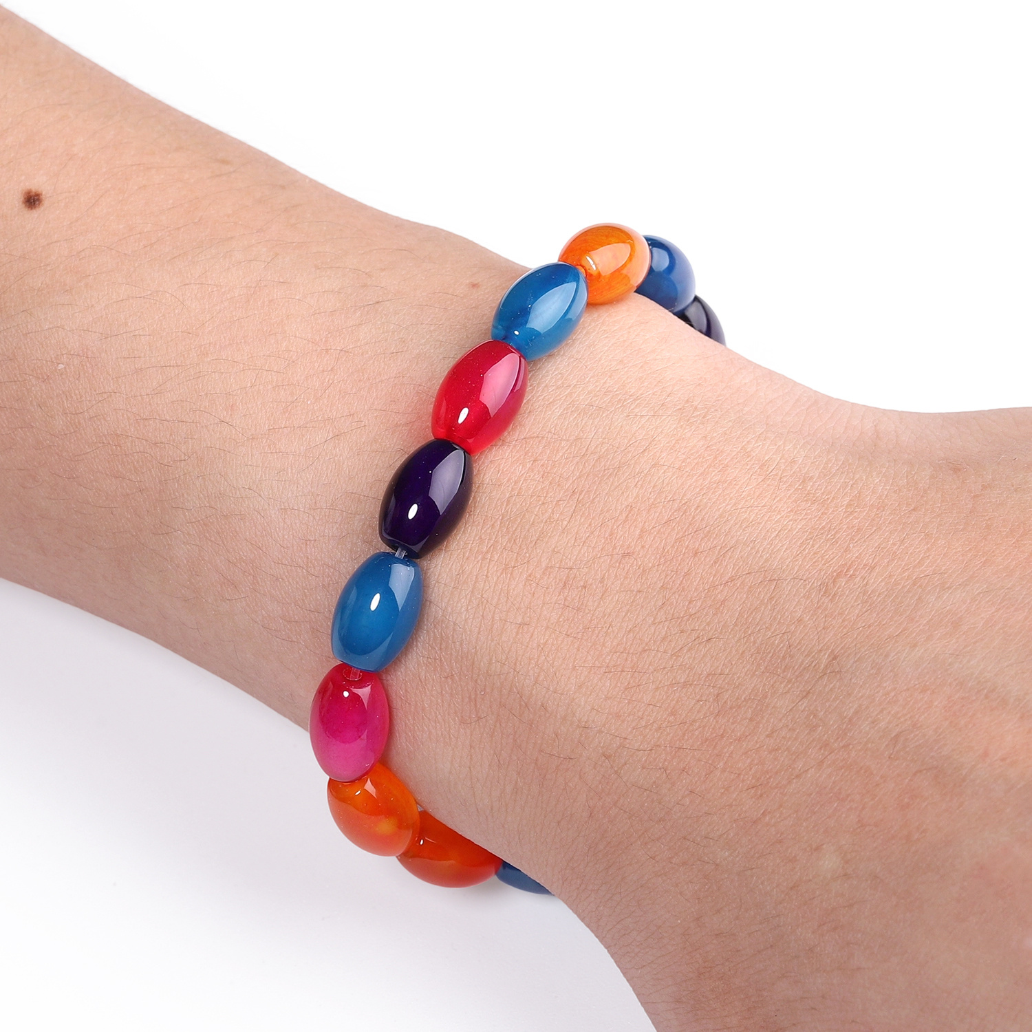 8X12Mm Natural Stone Multi-Color Agate Seed Beads