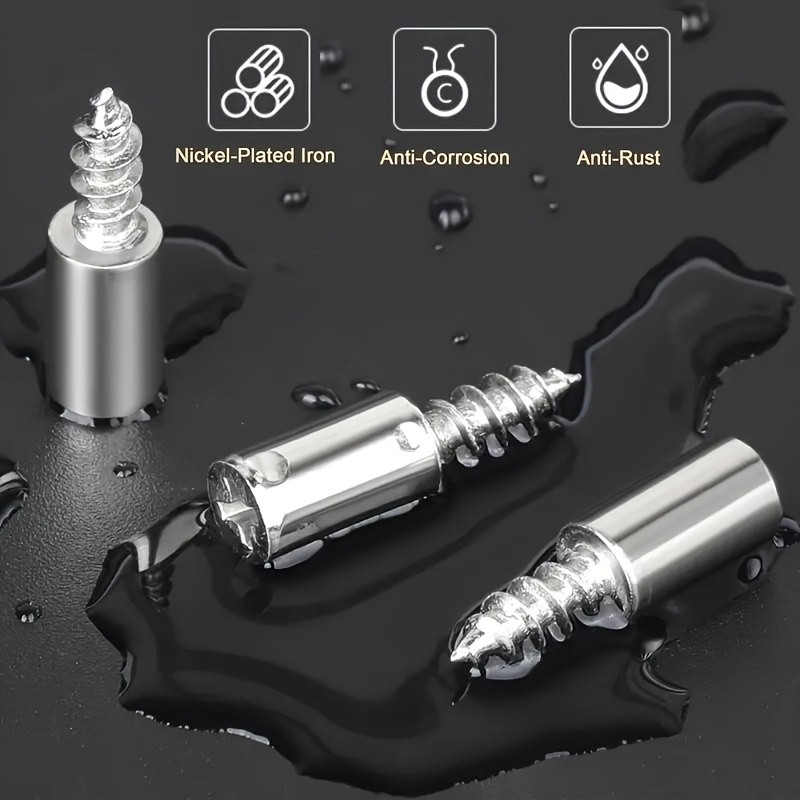 100 Piezas de Soportes para Estante Metálicos, Fundas Antideslizantes y Tornillos Autorroscantes, Kit Integrado de Soporte para Placa Laminada de Muebles y Vidrio con Particiones