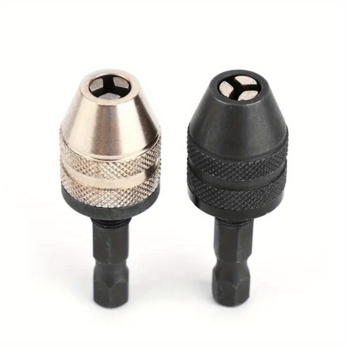 2pcs Mini Keyless 0.3-3.6mm Quick Change With Hex Shank - Metal Three-jaw Twist Drill Converter For