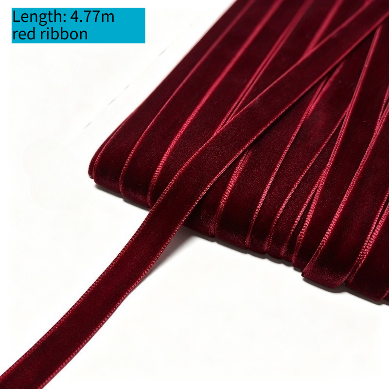 TEMU Nastro in velluto monofacciale da 4,77 /rotolo - per confezioni regalo, decorazioni per albero di Natale e allestimenti per matrimoni. Pu簷