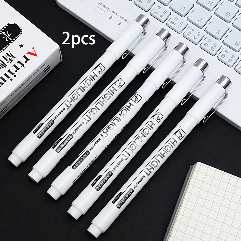 TEMU 2-pack Precision Pens, Artist Pens, Liner Pens, White Markers, Extra-fine Drawing Pens, Sketching And Illustration Pens 2