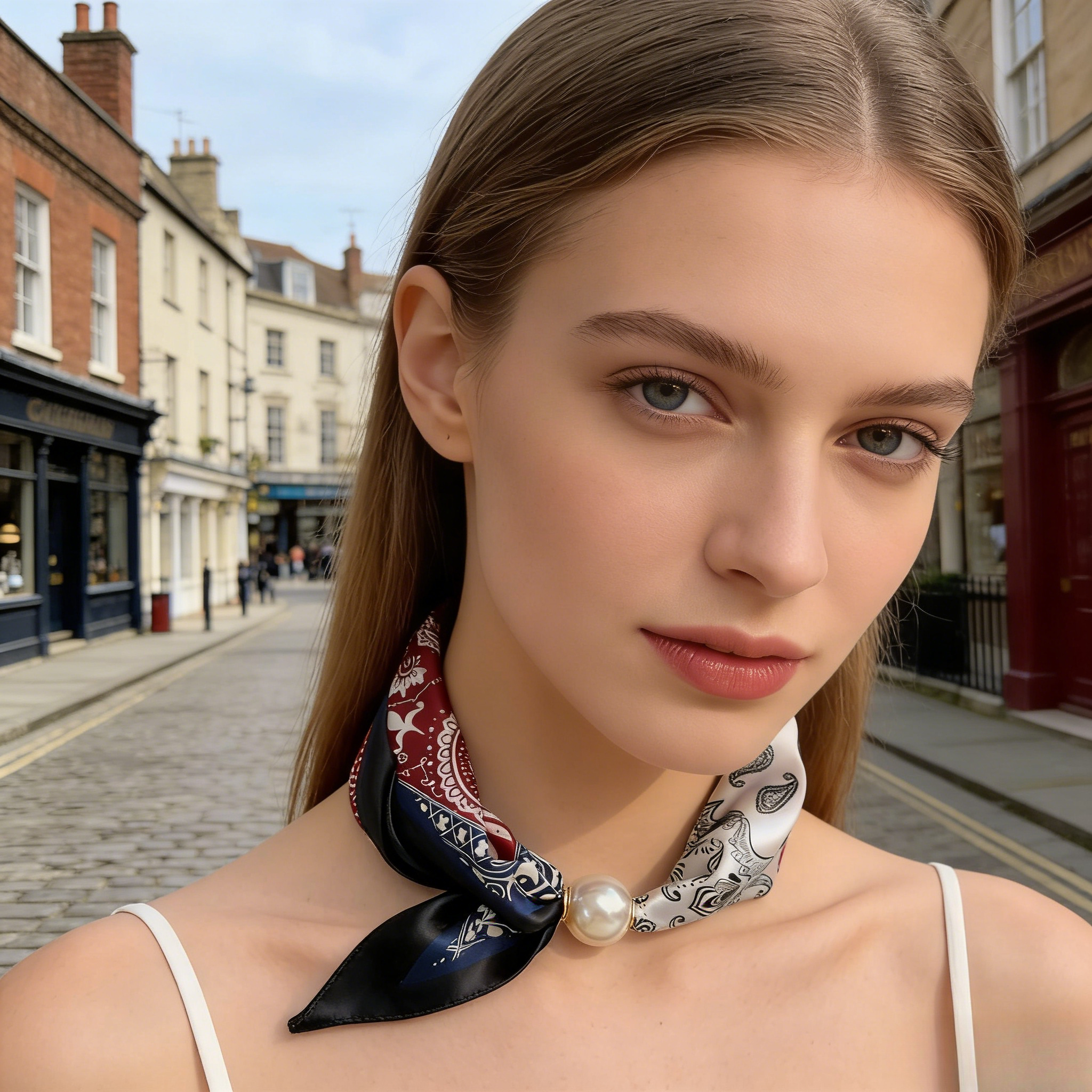 TEMU Collier écharpe cache-col vintage à motif , une chaîne de clavicule haut de gamme polyvalente qui s' avec toutes les tenues. Convient aux robes,