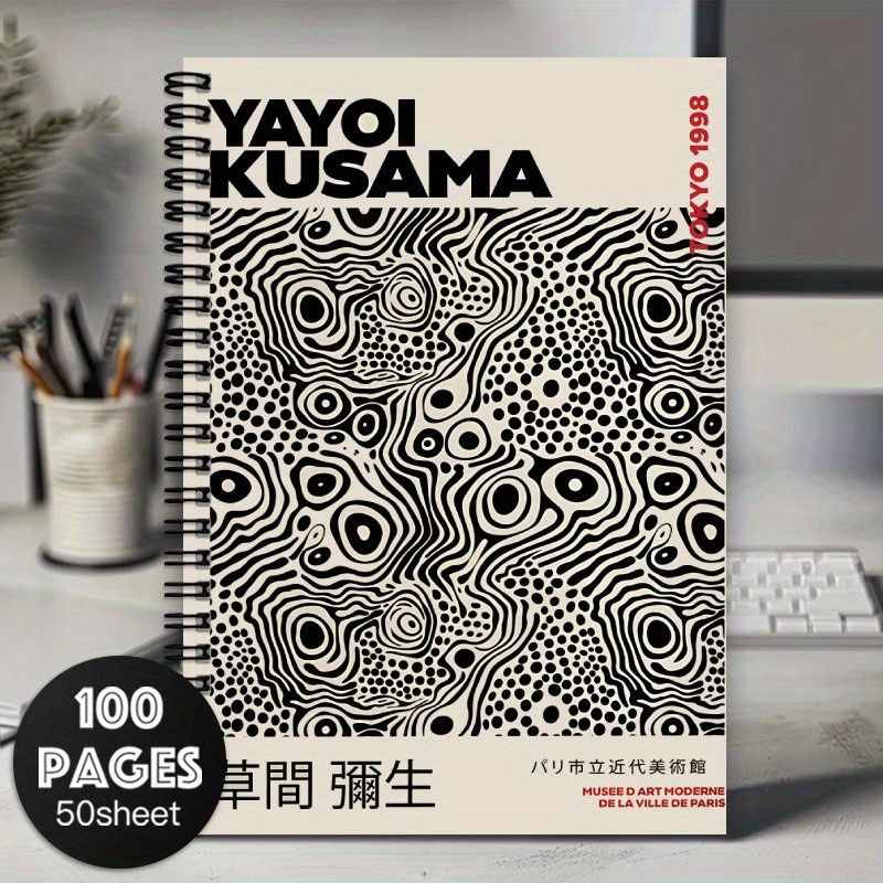 1pc   inspired spiral notebook journal 100 pages 5 0 x 8 0 inches black white abstract       or gift   notebooks for school 0