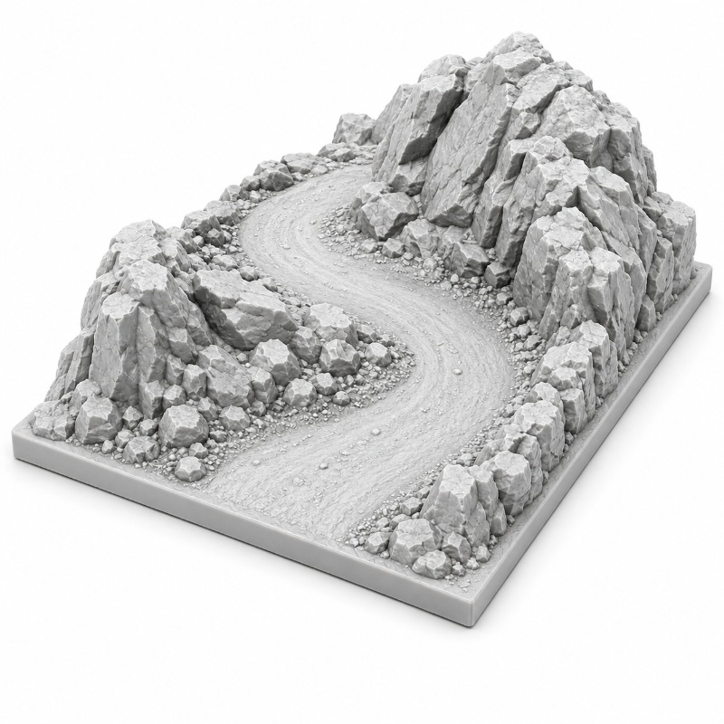 TEMU Base d' miniatures tout-terrain à l'échelle , diorama de terrain canyon rocheux imprimé en 3D avec sinueux, détails de gravier et de pour l' de