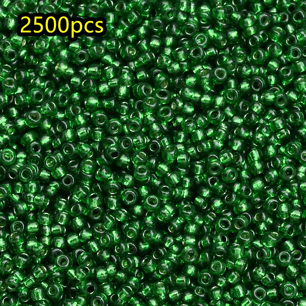 2500pcs/set Shiny 1.5mm Tiny Glass Beads Bohemian Style Seed Beads For Jewelry Tassel Making Handmade Bracelet Additions