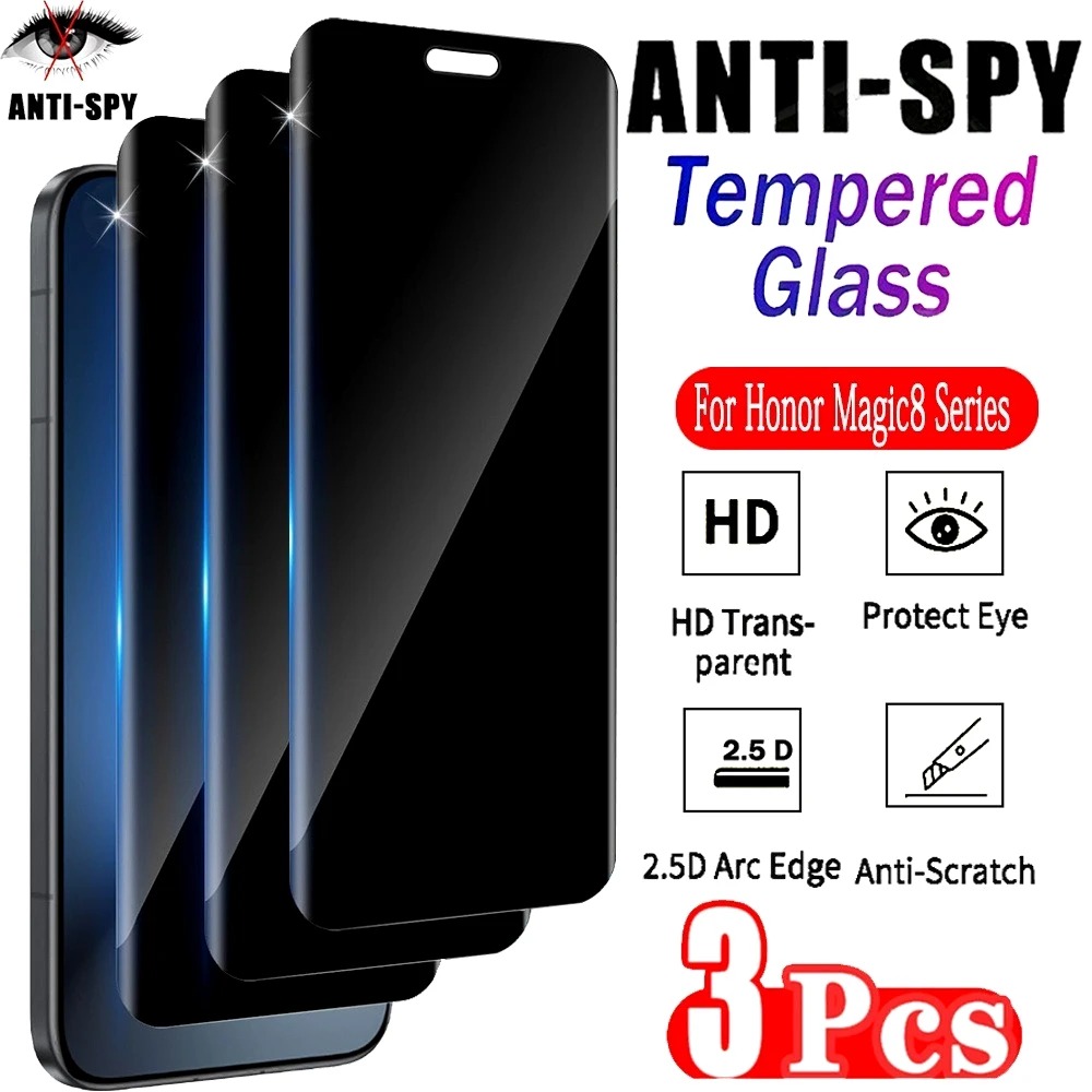3pcs Anti-spy Screen Protectors 7 6 5 X9a X9c Tempered Glass 500 400 300 Pro 200 100 90 Lite