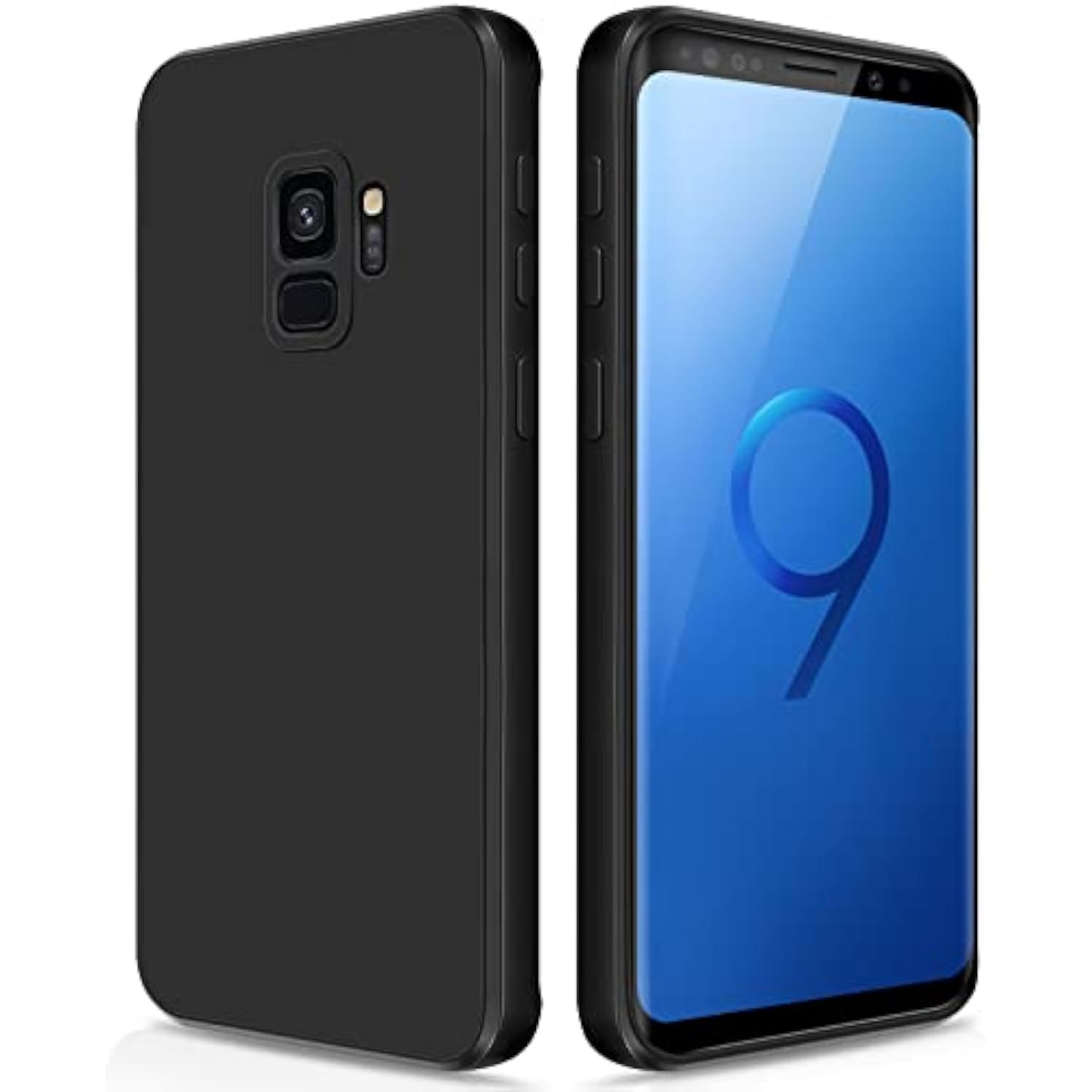 

Silicone Case For S9, Full Body Case With Camera Protection, Shockproof Cover With Microfiber , Black