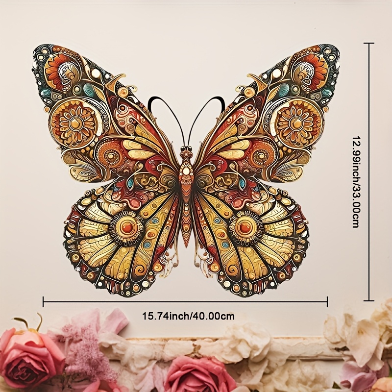 TEMU 2d Flat - 1pc Of Vintage Metal Wall Art Decoration, 2d Colorful Hanging Butterflies, Suitable For Indoor And Outdoor Use, Ideal For Decorating