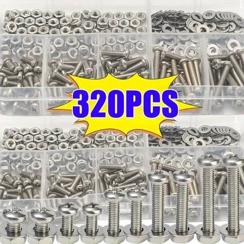320pcs hex nut and set durable 2 5 m4 m5 metric size kit for and repairs