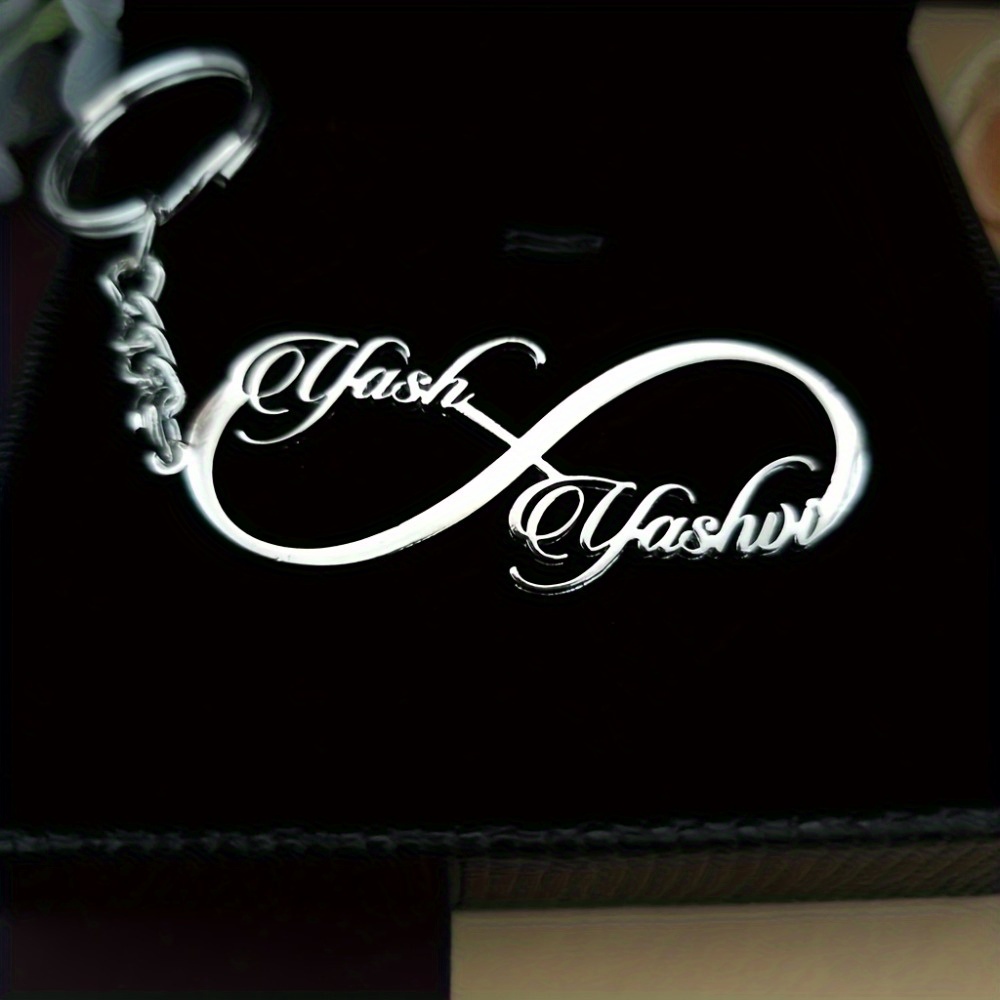 TEMU Llavero Personalizado con de y Cadena, 1 Pieza Personalizada con de Pareja, Diseño Elegante, Regalo Ideal para , Unisex, Sin de Regalo