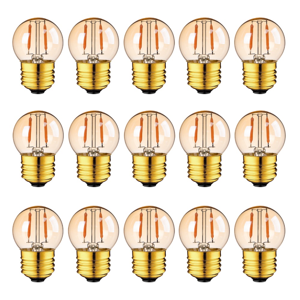 Image of 1w E27 G40 Led Bulbs, Vintage Energy Light, Indoor Home Bedroom Party Christmas Decor Lamp, 15 Pack