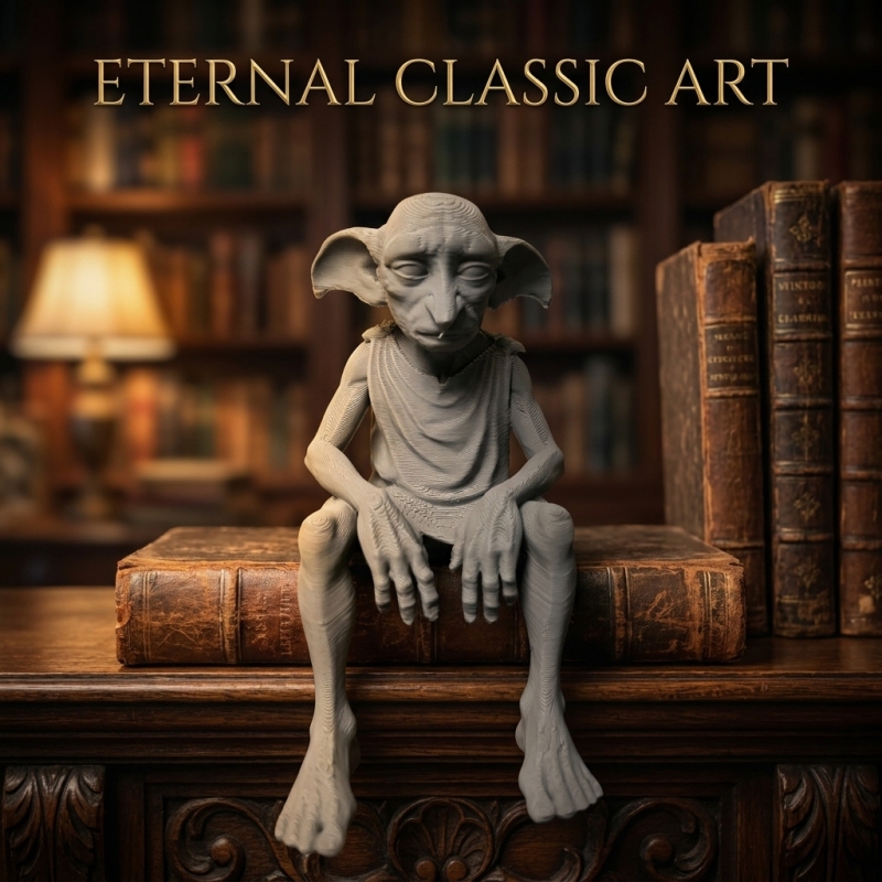 Image of Warner . Harry Potter Series "dobby The House Elf" Plaque And Collectible Figurine, Suitable For Gifting, Collecting, Decoration, , And Art Ornaments