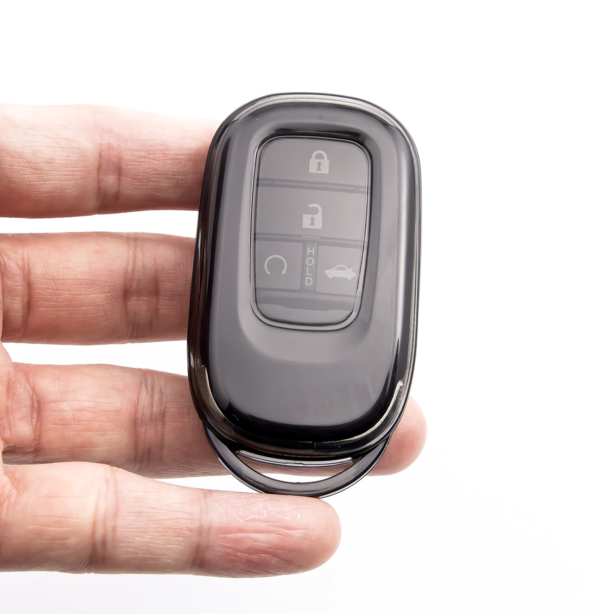 TEMU Suitable For Civic, Accord, , Crv, , Hrv, Pilot, , , Zrv, Odyssey 2023-2025 Transparent Black Tpu Smart Car Key Cover