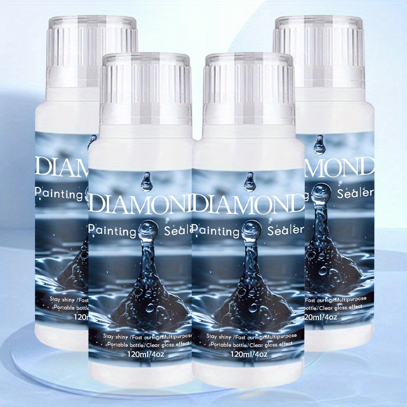 TEMU Diamond Painting Sealant With Sponge Head - 240ml/360ml/480ml High-gloss 5d Adhesive, Permanent High Quality Sealant For Diamond Dots & Puzzles,