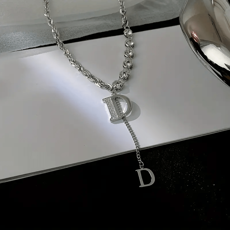 Silver D Necklace