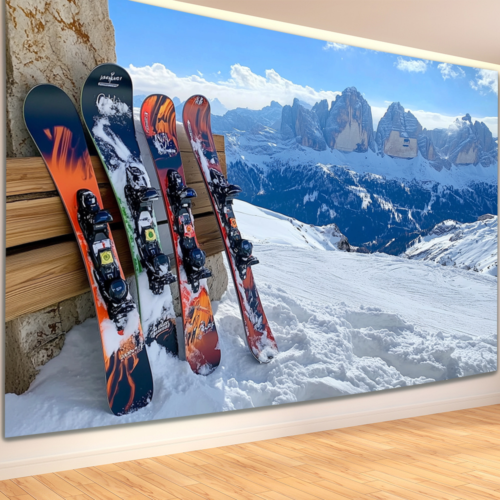 

1pc murale de ski , décoration en , à coucher, le et la décoration de fête - Pas d'électricité ni de requises, cadeau créatif