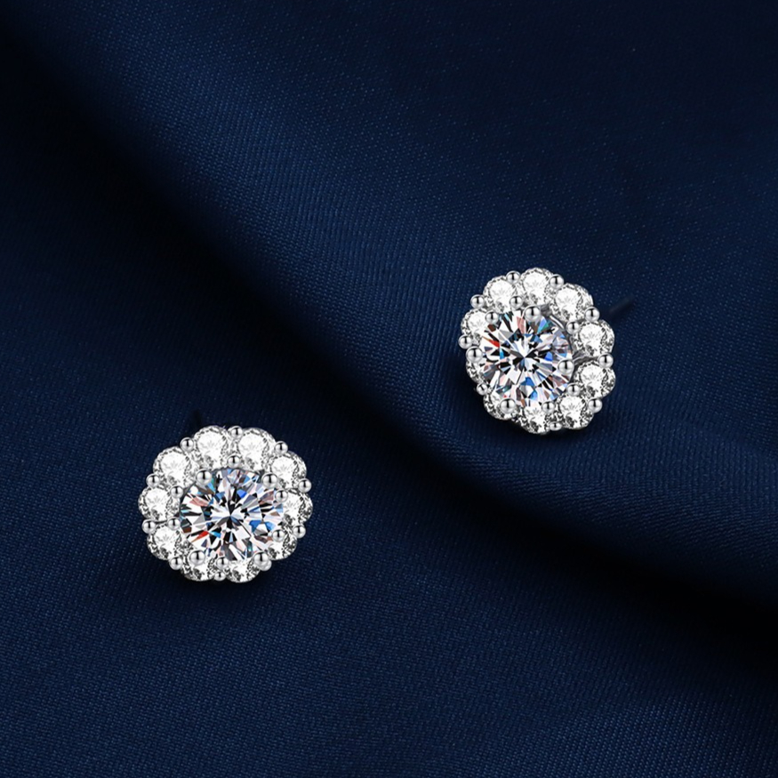 Classic Sunflower Stud Earrings in 925 Silver, Multifunctional