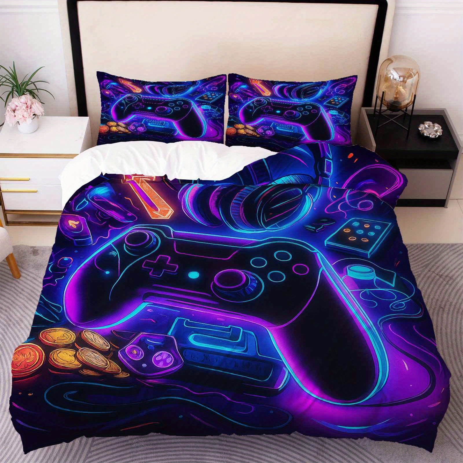 item picture 3pcs bedding including 1 duvet and 2 pillowcases filler not included featuring a cool tech futuristic     halloween ideal for decorating bedrooms game rooms dorms and mens bedrooms