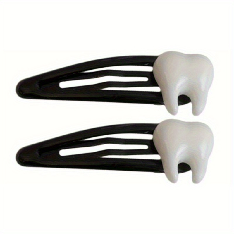 TEMU Paquete de 2 pinzas para el pelo y diademas con flequillo divertidas y bonitas, pinzas para el pelo realistas de dientes pequeños