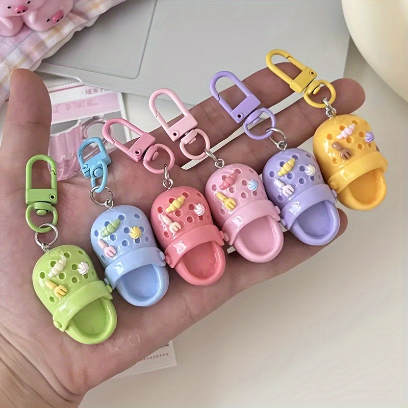 6 cute key rings set creative resin slide clasp   hanging on bags and backpacks perfect gift for couples  