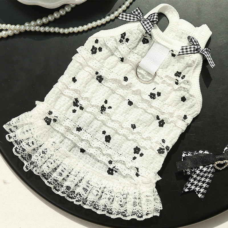 TEMU 【夏】レイヤードレース ベスト ペット服 犬 猫 通気性 かわいい 服 多用途