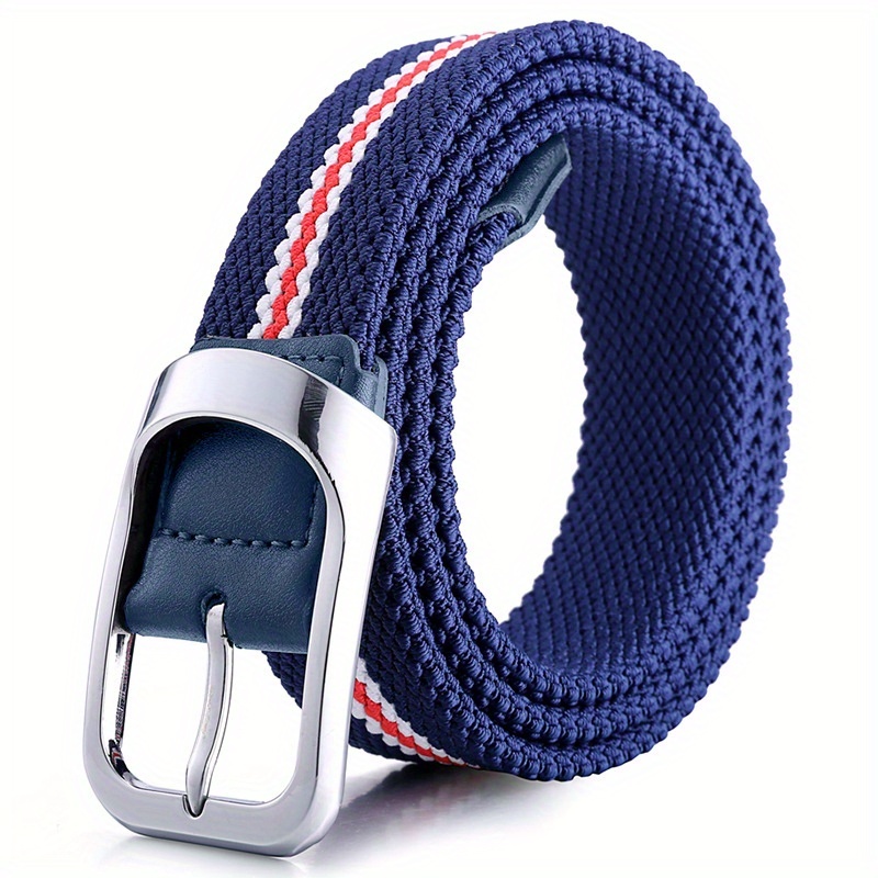 TEMU 1 Tricolor Golf Elastic Waistband For Men And Women, High-quality Casual Belt