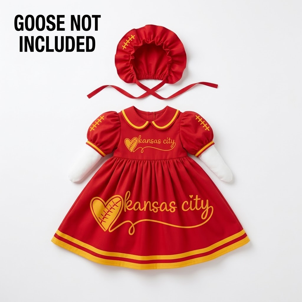 2pcs 2d Flat Printing For 23 Inch Porch Goose Outfit City Pattern Dress With Bonnet, Fall Thanksgiving Decoration, Porch Goose Costume, Yard Lawn Decor, Holiday Ornament, Outdoor