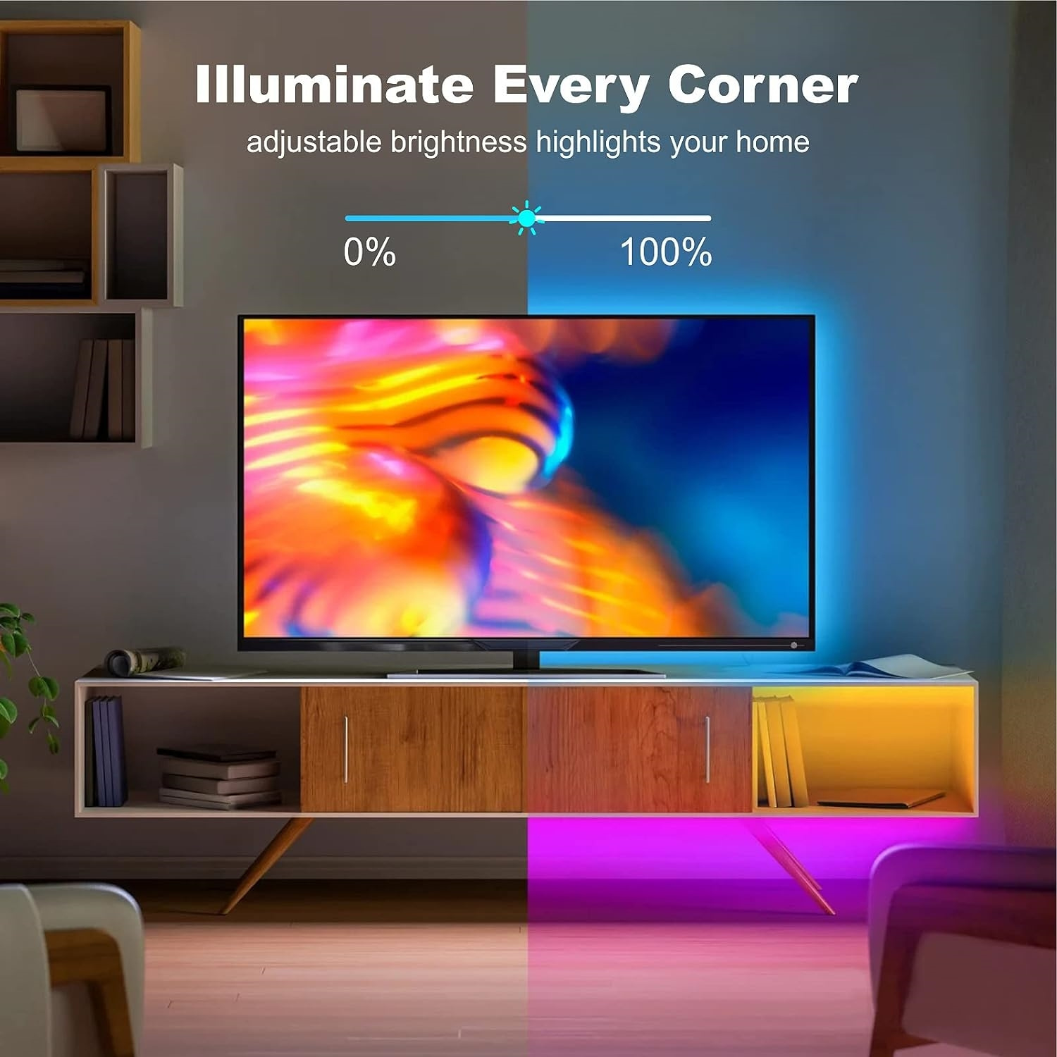 RGB LED ленти за декорация на спалня - с дистанционно и апликационно управление, таймер и синхронизация с музика за смяна на цветовете. USB захранване, идеални за спални, всекидневни и празнични декорации