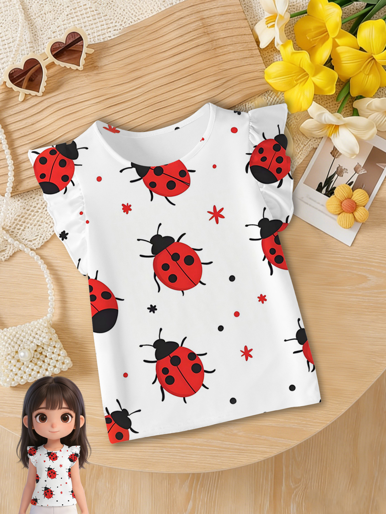 ladybug clothes for girls sold on Temu United States