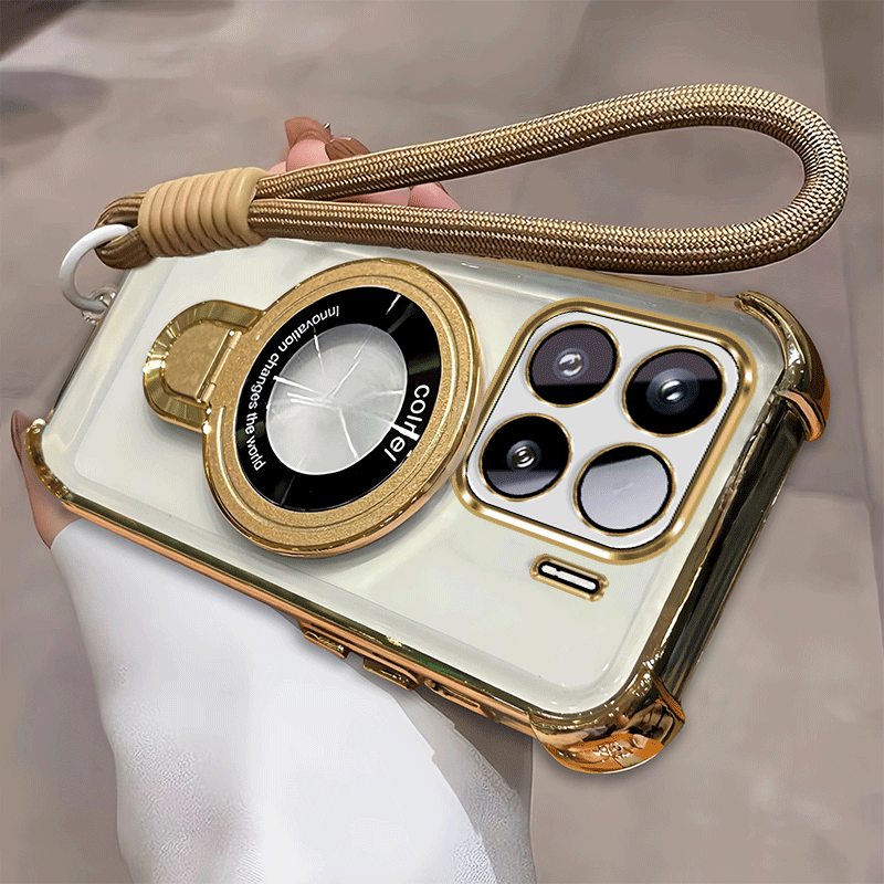 TEMU Phone Case: Case For Xiaomi 15t 15t Pro Candy Wrist Strap Lanyard Folding Bracket Stand Holder Phone Casing Transparent Shockproof Soft Phone