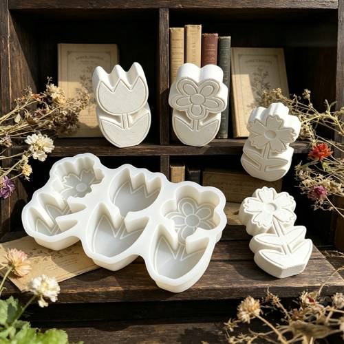 3d flower ornament silicone mold for candles plaster ornaments and home decoration resin molds