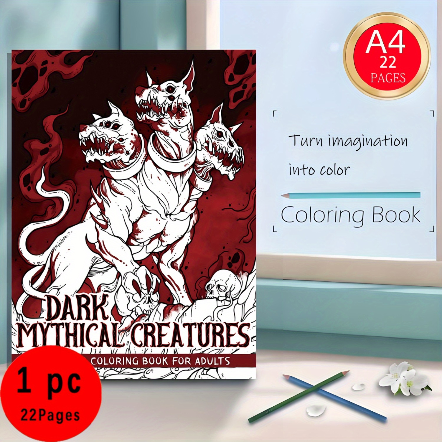 Image of A Coloring Book Of Mythological Horror Illustrations, Of Mythological Horror Creatures, Adult Innovation, And Beautiful Exquisite Content. Suitable For Gifting , , Couples, , Ideal For Parties