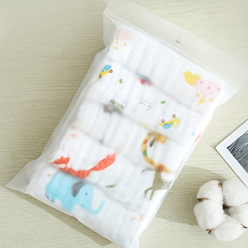 Image of 5pcs Set Of Soft, Skin-friendly Washcloths With Random Floral Patterns - Cartoon Designs, Suitable For Bathroom Use