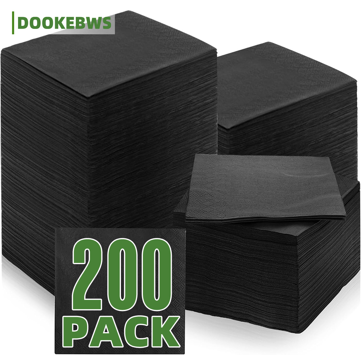 250 2-ply Black Napkins, Size 25 X 25 Cm, Perfect For Parties