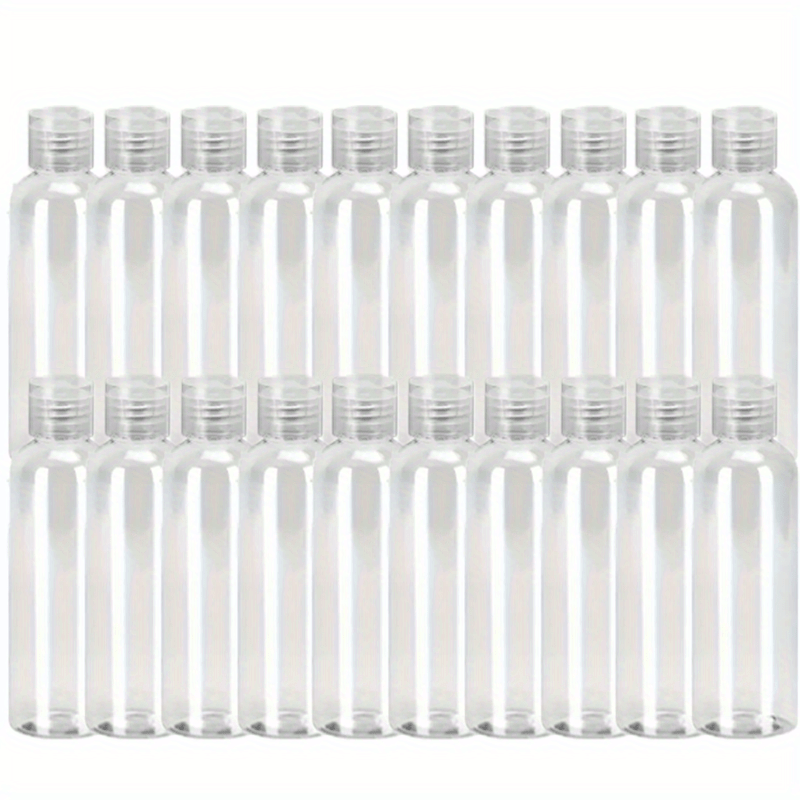 20pcs Reusable Plastic Travel Bottles With Flip Caps - 3.38oz /100ml, 30ml/1oz 50ml/1.69oz Clear, Airtight, And Fragrance-free For Shampoo, Conditioner, And More