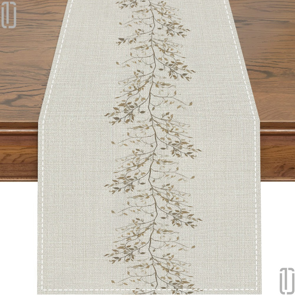 

1pc Chemin de table floral printanier - 72" Polyester tissé, Décoration de table rectangulaire avec motif d'arbre pour , , les fêtes d'année