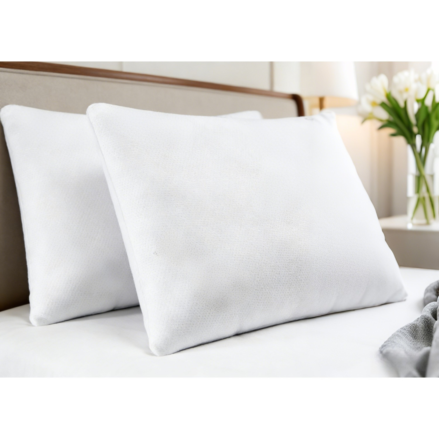 Image of 35 X 20 In - King Size, , Down Alternative, Cooling Pillow 2 Pack - Machine Washable W/cool, Breathable Cover