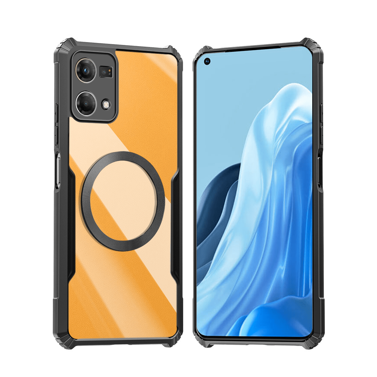 TEMU Funda para Teléfono - Fundas diseñadas para Oppo Reno 7 4G con atracción magnética, material a prueba de golpes, una cubierta y trasera acrílica
