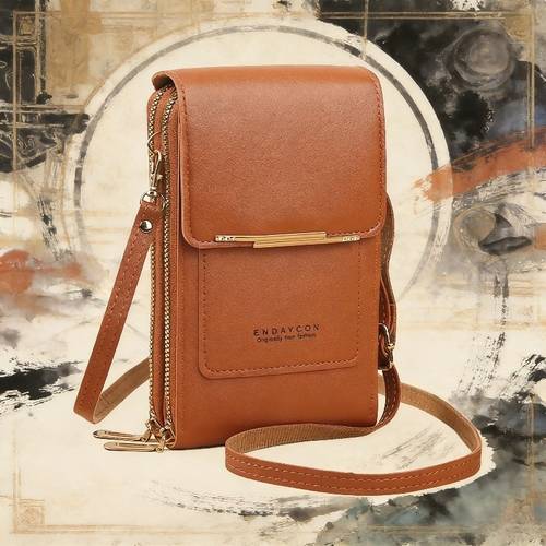 womens crossbody bag with detachable shoulder straps womens fashionable coin purse upright double layer bag mobile phone bag can store mobile phones change id cards business cards headphones keys etc