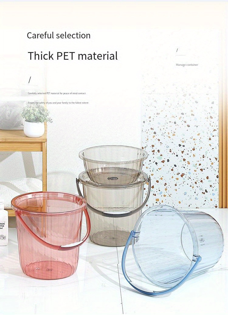 4pcs   pet transparent cleaning set   laundry bucket water scoop washbasin rinsing cup for   home cleaning details 1