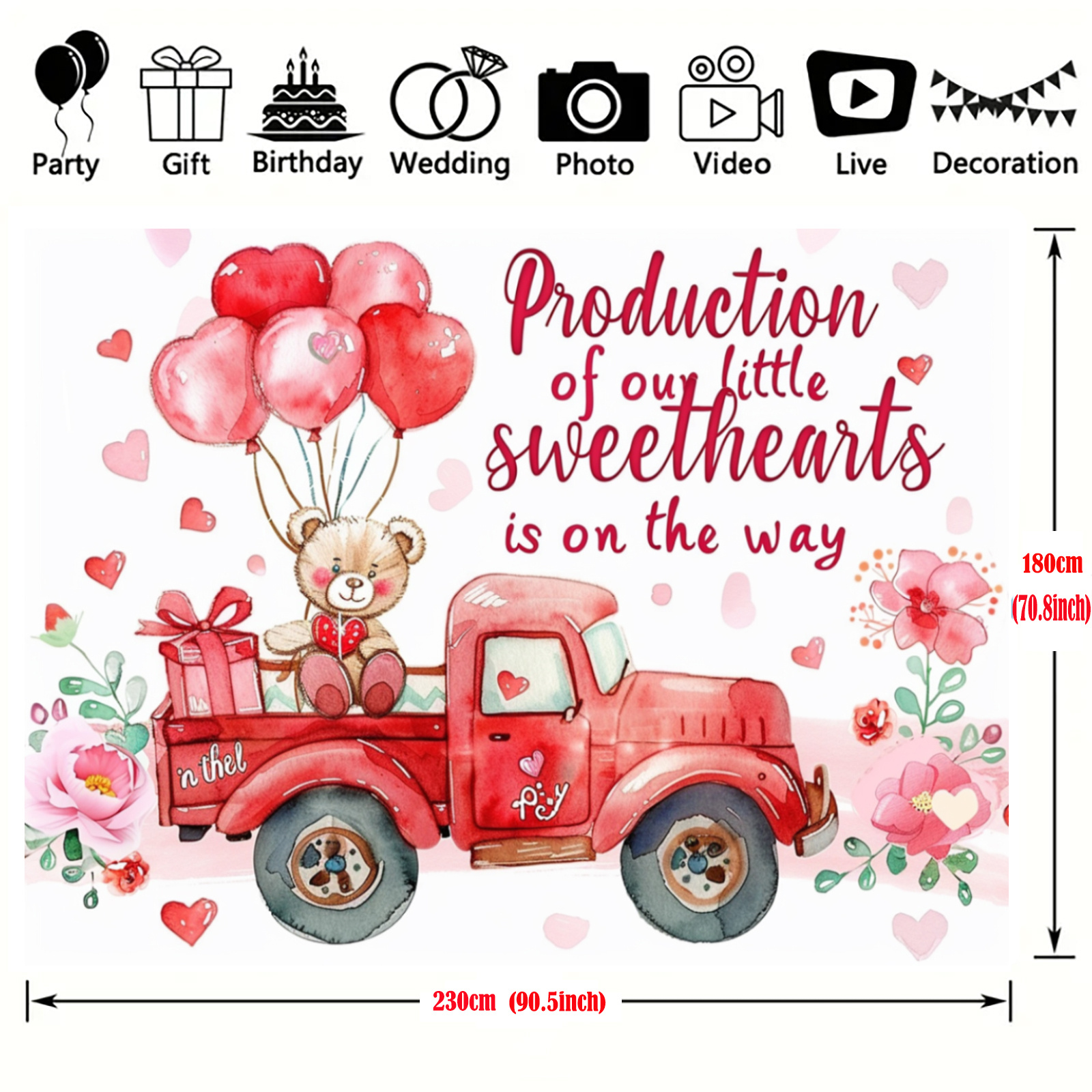 valentine's day baby shower backdrop 