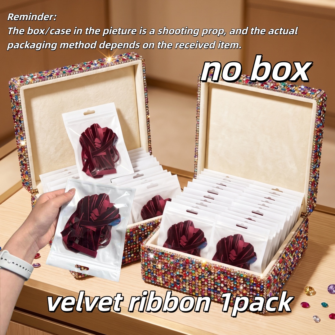 TEMU Holiday Scene Decoration Matte Burgundy Velvet Ribbon - Thickened Velvet Fabric With Heavy Matte , Rich And Non-dull, Wear-resistant And