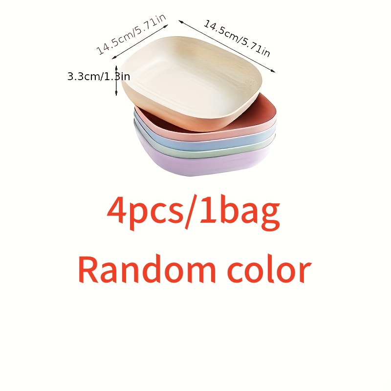 Image of 4pcs/pack, Vibrant And Reliable Pet Cat And Dog Pet Feeding Dishes, Pet Feeding Supplies - Random 5 Colors