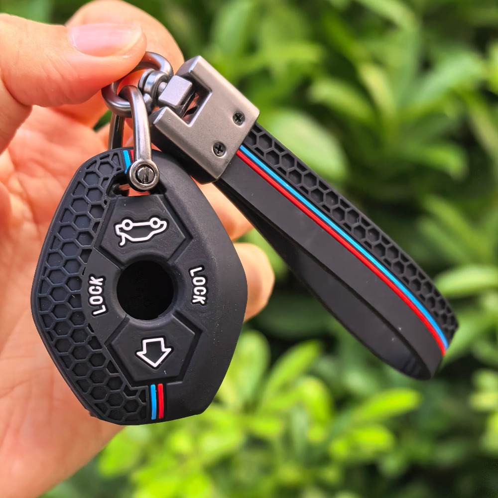 Durable Silicone Key Holder With A Honeycomb Design For For Models, Providing Scratch Resistance And Anti-theft Protection