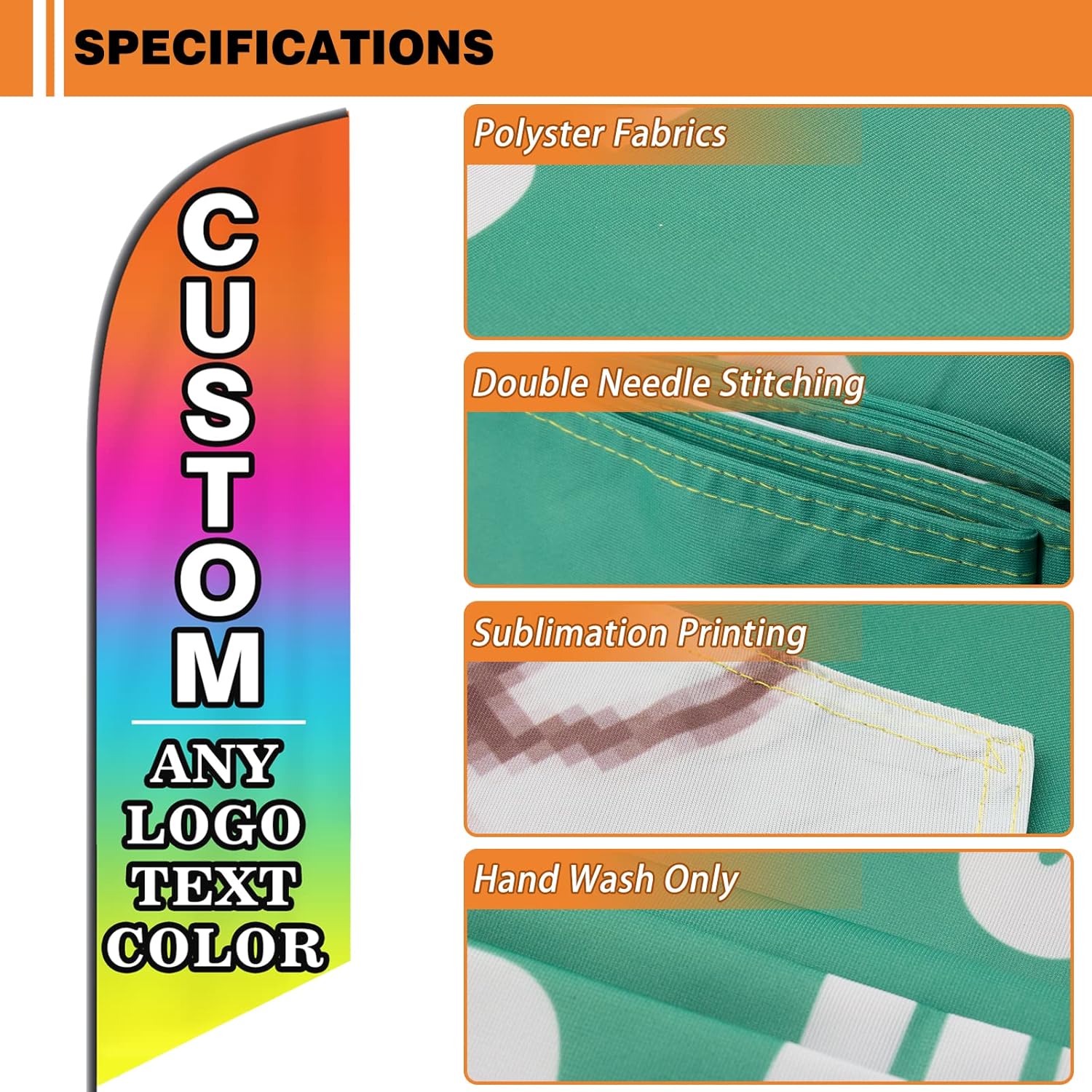 TEMU 1pc, Custom For Business Outside Advertising, Personalized Single Side Feather Banner Customized Logo Text For Open, Business Advertisement No