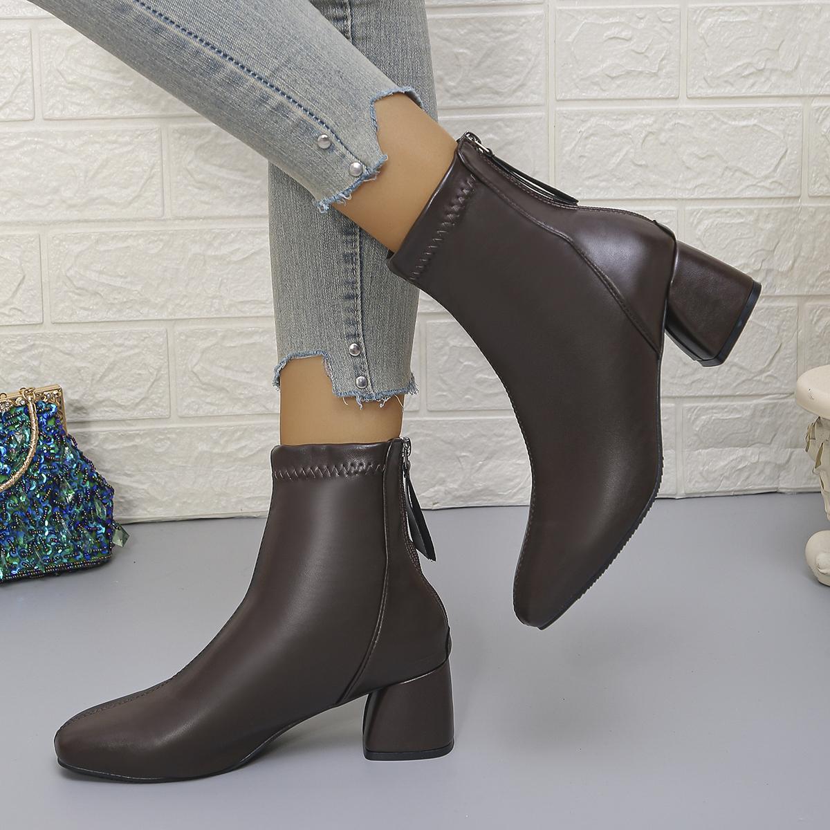 womens british style chelsea ankle boots zipper closure - Temu Bahrain
