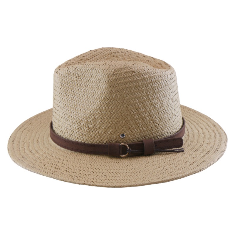 Fine Hand- Top Hat, Hand- Fine Jazz Hat Hat | Leather Adjustable Hat Strap Design, Summer Out Shading And Breathable Hat, Sun Hat Suitable For Parties, Campfires And Other Occasions