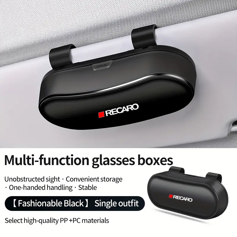 E-shop RECARO Sportwagen Brillenbox, Sonnenblenden Brillenclip, Multifunktionale Kreative Auto Brillen Aufbewahrungsbox, Einfache Installation