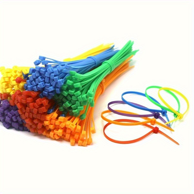 100 Wiederverwendbare Nylon-Kabelbinder – 30,5 Cm, Farbig, Mit Reißverschluss, Verstellbar