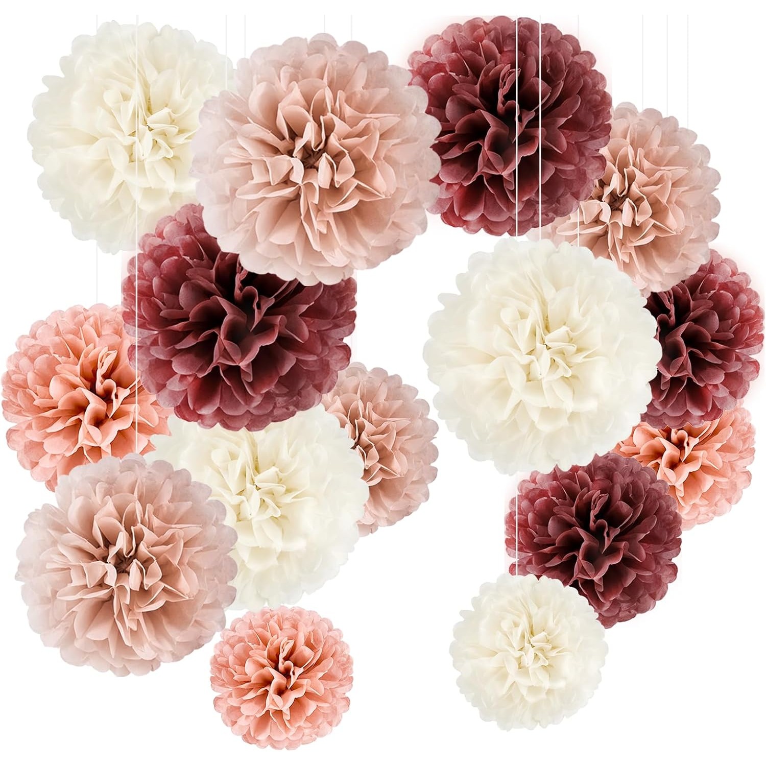 20 dekorative roségoldene pompoms dekoration warmes thema, hochzeitsdekoration tisch, dekoration geburtstag, seidenpapier pompoms papierblume, hochzeitsdekoration, schuldekoration, inklusive der   weihnachtsdekoration